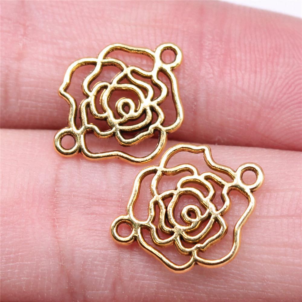 Connettori Fiore a Lavoro Aperto Gancio per Ciondolo Colore Bronzo Antico Creazione Gioielli Accessori Fatti a Mano Connettori per Ciondoli