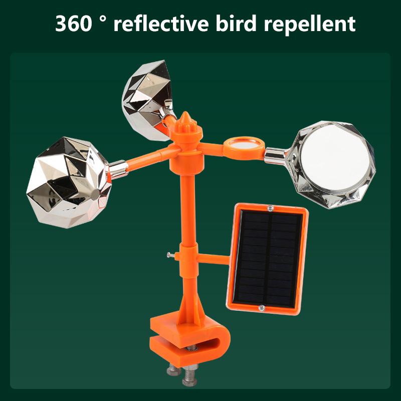 Vinddrevet ufarlig 360 graders rotasjon reflekterende anti-fugl Visuell fugleskremmer Hold duer og spett unna Fugleavvisende