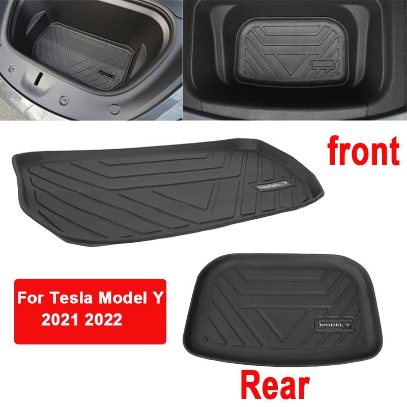 

TPE Front and Rear Car 3D Trunk Mat Floor Mats For Tesla Model Y ModelY 2021- 2023 Storage Box Cargo Tray Liner Carpet Foot Pad