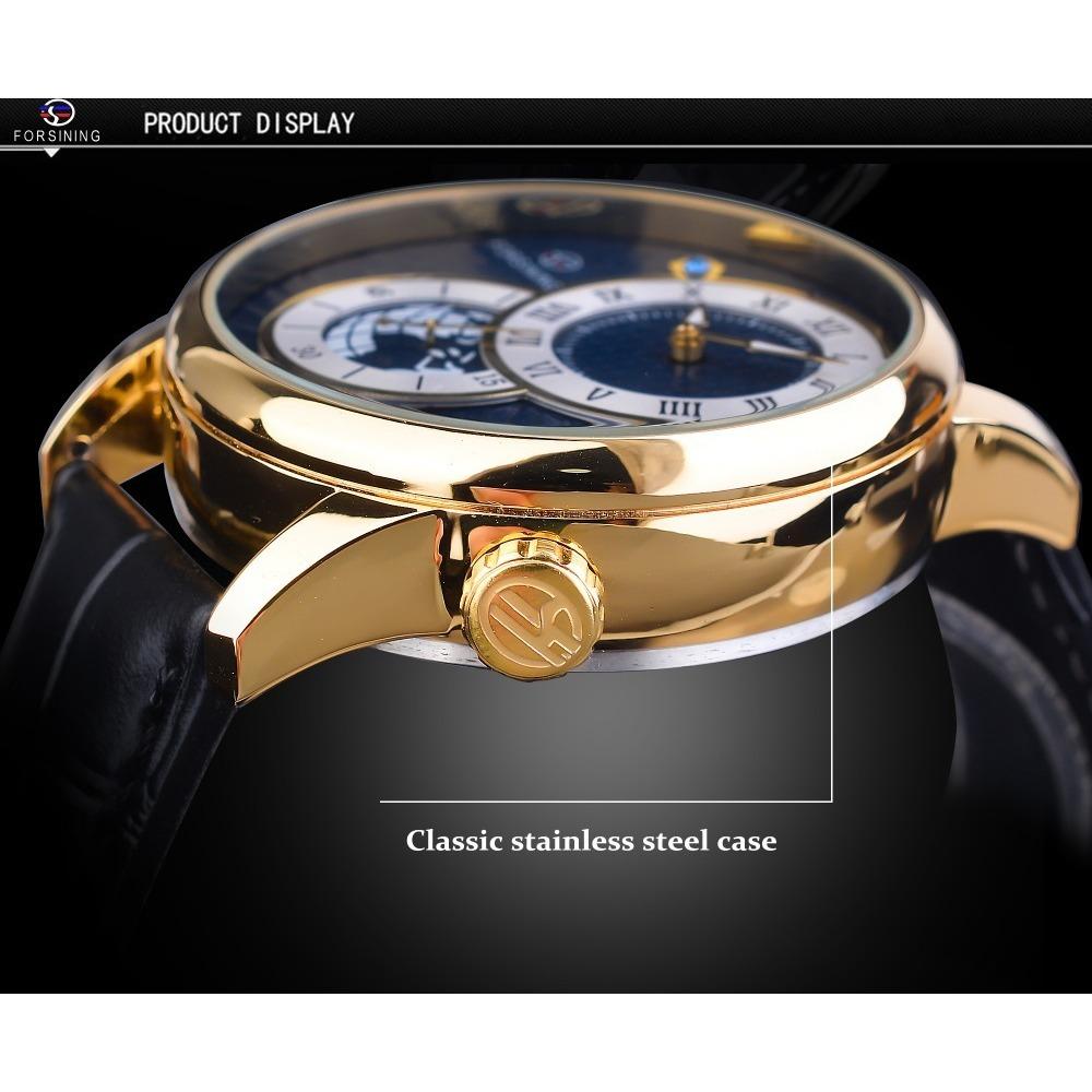 Forsining Stil: Herrenmode, lässig, skelettiert, mechanisches Uhrwerk, automatische mechanische Uhr