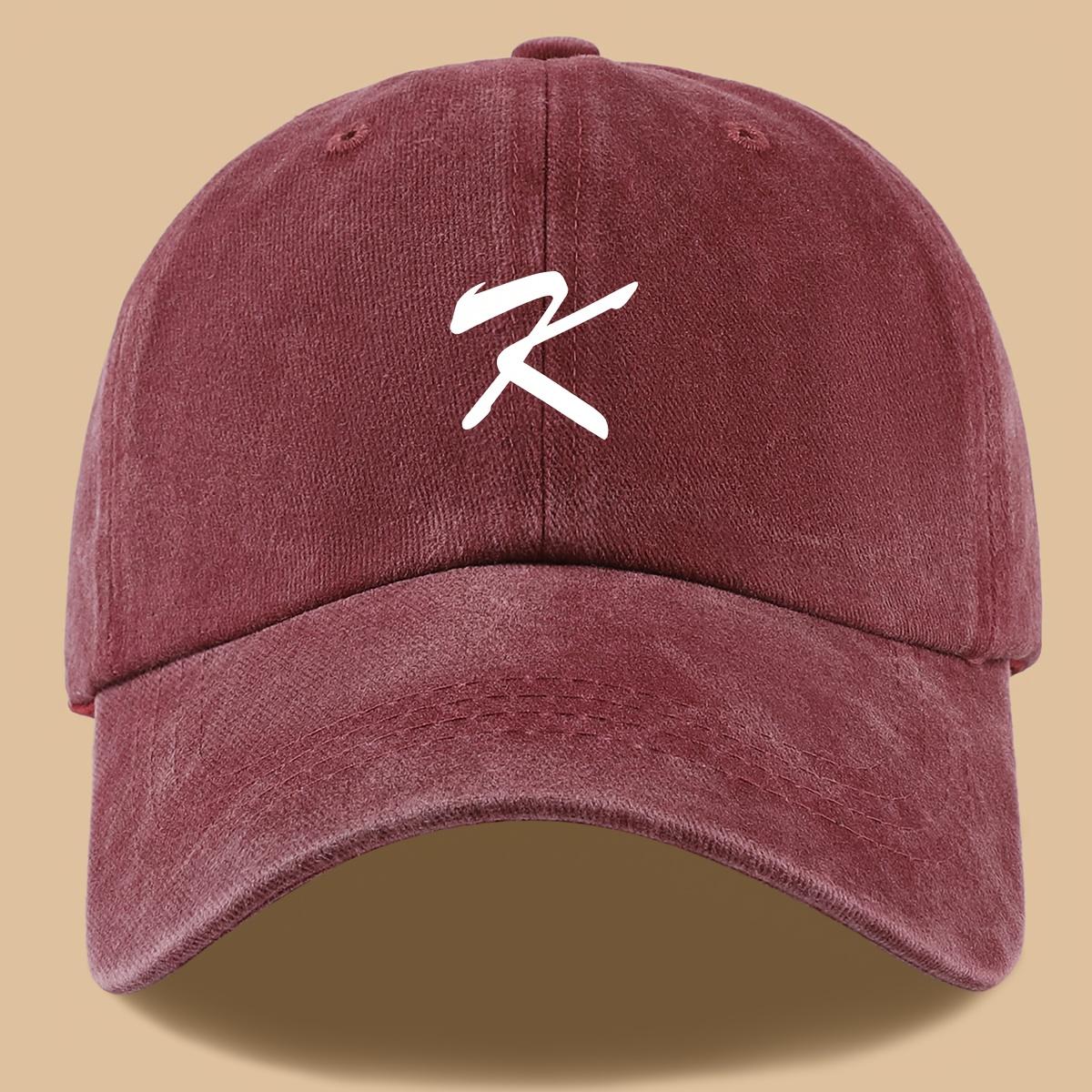 Adjustable Breathable Simple Letter K Logo Baseball Cap Unisex Outdoor Fishing Beach Sun Hat кларет