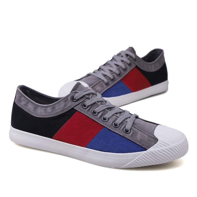 Fashion Mixed Colors Canvas Shoes Men Fashion Sneakers Breathable Men's Shoes Casual Flats Lace-up Man Vulcanized Shoes Tenis Masculino