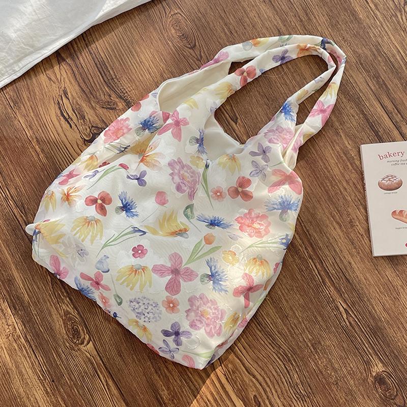 Květinová krajka Dámská taška přes rameno Jaro Léto Velkokapacitní kabelka Úložná taška Ležérní nákupní taška Tote Bags