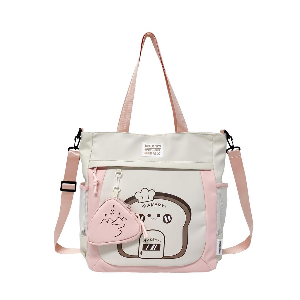 Borsa a tracolla versatile di grande capacità in tessuto Oxford per bambine della scuola elementare