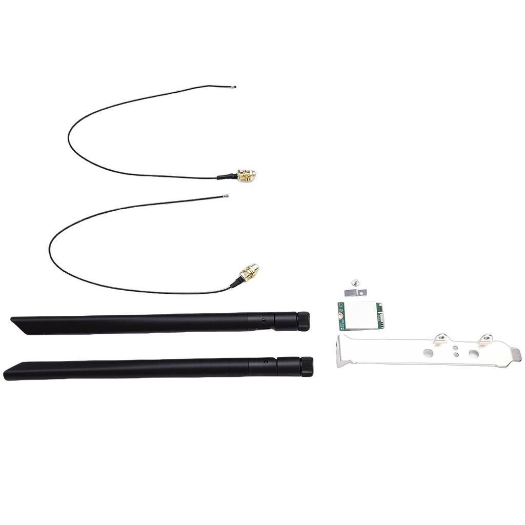 WiFi 6E Card with Dual 8DB Antennas 2.4GHz 5GHz NGFF M.2 Laptop Network Adapter 1800Mbps Plug and Play Support for