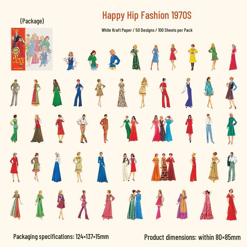 Retro Fashion Character Sticker Pack: A Beautiful Day Series