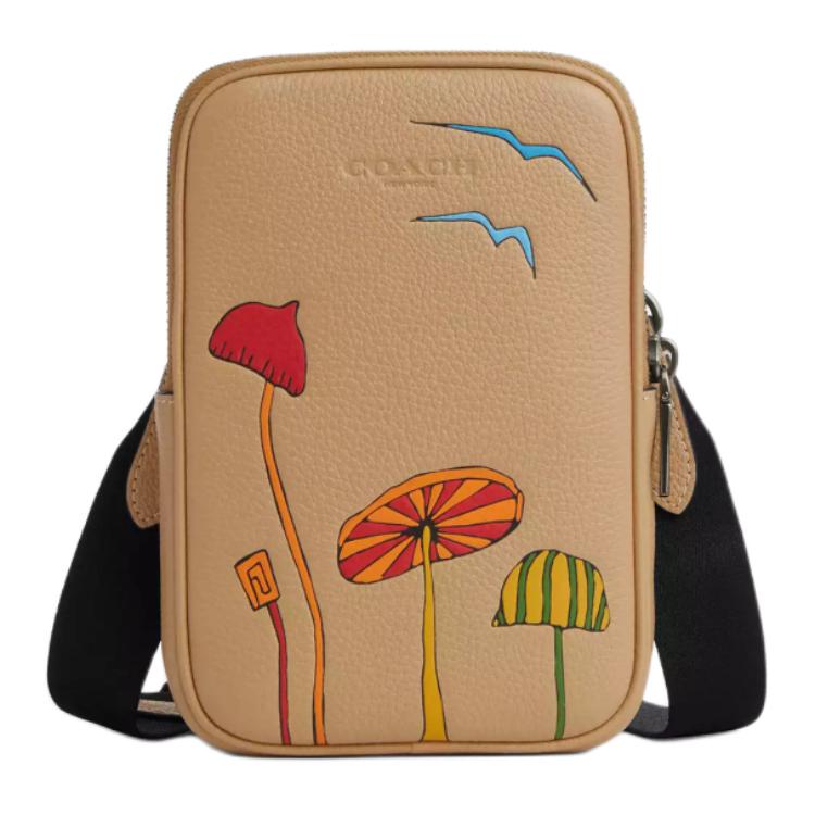 Coach Observed By Us Aden12 Detachable Shoulder Strap Zipper Closure Pebble Leather Crossbody Bag Mini Women bags Brown Multicolor CU543-QBTAM Basic Set BagDust Bag 20350₽