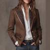 Cappotto Blazer da Donna Vintage in Misto Lana Color-Block Invernale Spesso Chic Capospalla