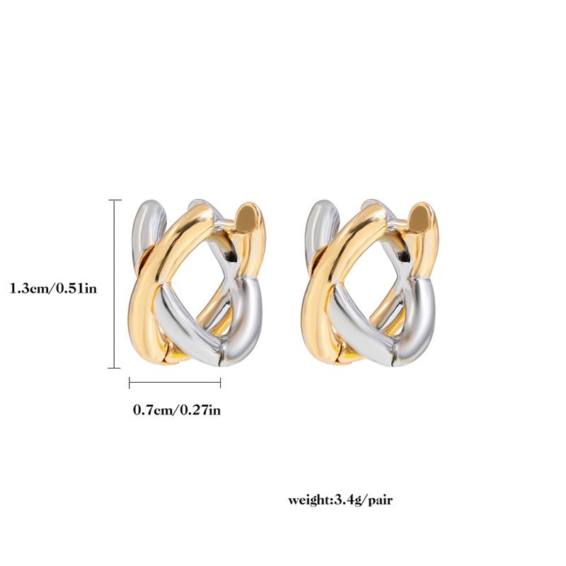 Criss-Cross Gold  Colors Tiny Huggie Hoop Earrings For Women Mini Small Ear Buckle Cartilage Piercing Earring Punk Jewelry