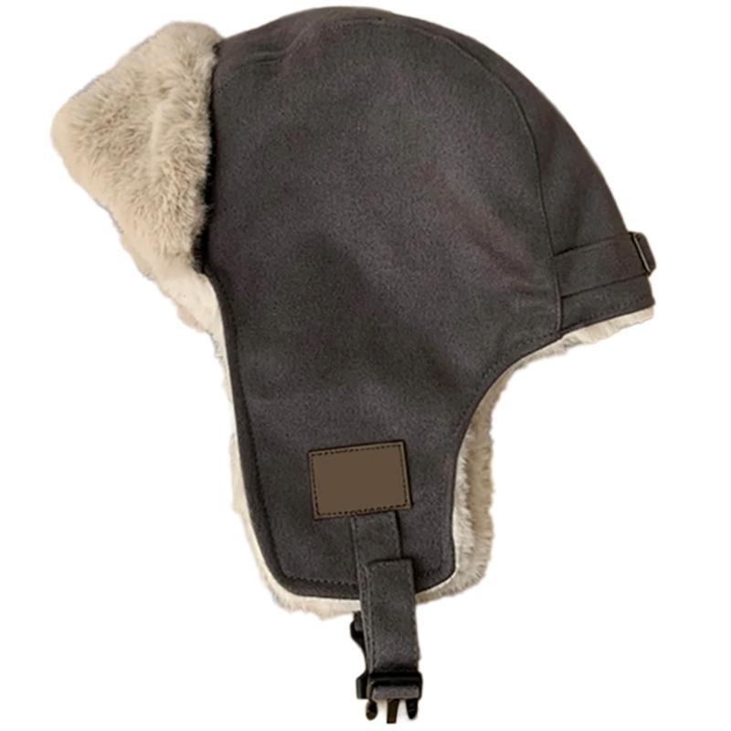 Ear Flap Ushanka Hat for Women Girl Ear Protective Trapper Hat Windproof EarCovers Hat for Outdoor Activity Winter Hat серый