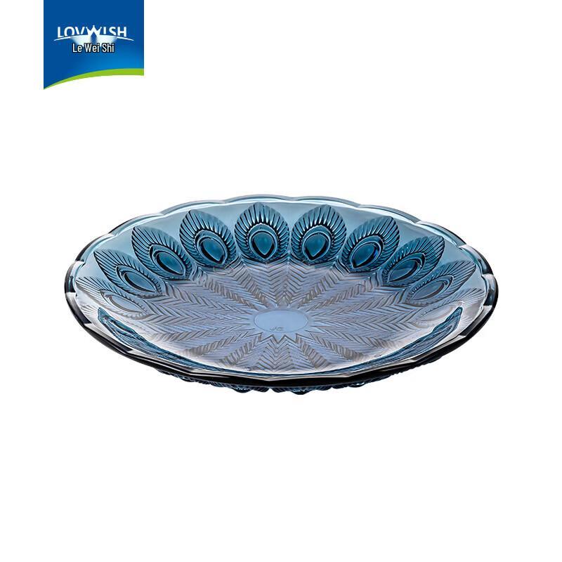 LOVWISH Peacock Relief Glass Salad Plate