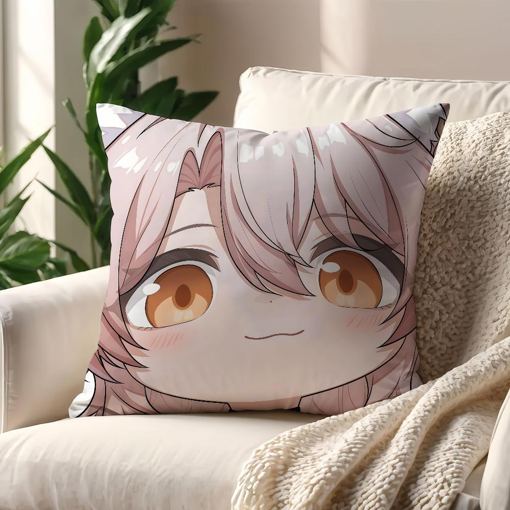 Honkai Star Rail Face Cute Q-version Cushion Cover Pillow Cover Decoration Room Home Sofa Living Office Car Nordic Simplicity