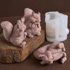 3D Squirrel Candle Mold DIY Cute Animal Craft Making Tool Aromath Soap Plaster Resin Silicone Casting Molds Home Decor Art Gifts