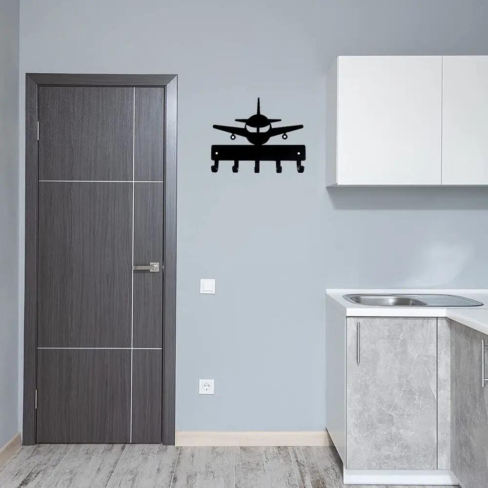 1pc "Airplane #1 Key Rack Hanger - 6 Inch Wide Metal Wall Art for Aviation Enthusiasts