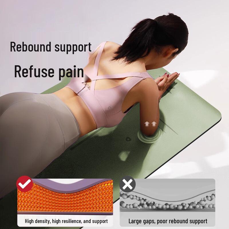 OEING Non-slip Rubber Yoga Mat with Mandala Alignment Line