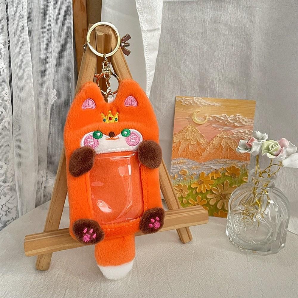 Cute Cartoon Animals Photocard Case Soft Fluffy Bag Keychain Student Card Holder Photo Card Holder Gifts Cards Sleeve