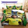 Neymar Jr Pattern Bedding,Quilt Set Quilt Cover Pillowcase Home Birthday Gift(1 * duvet cover + 2 * pillowcase, without core)