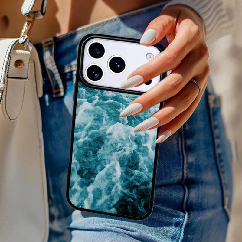 Blue Ocean Waves Sea Phone Case For iPhone 17 Air 14 15 13 12 Max Cover For Apple 14 15 16 16e 11 Pro Max Plus Coque
