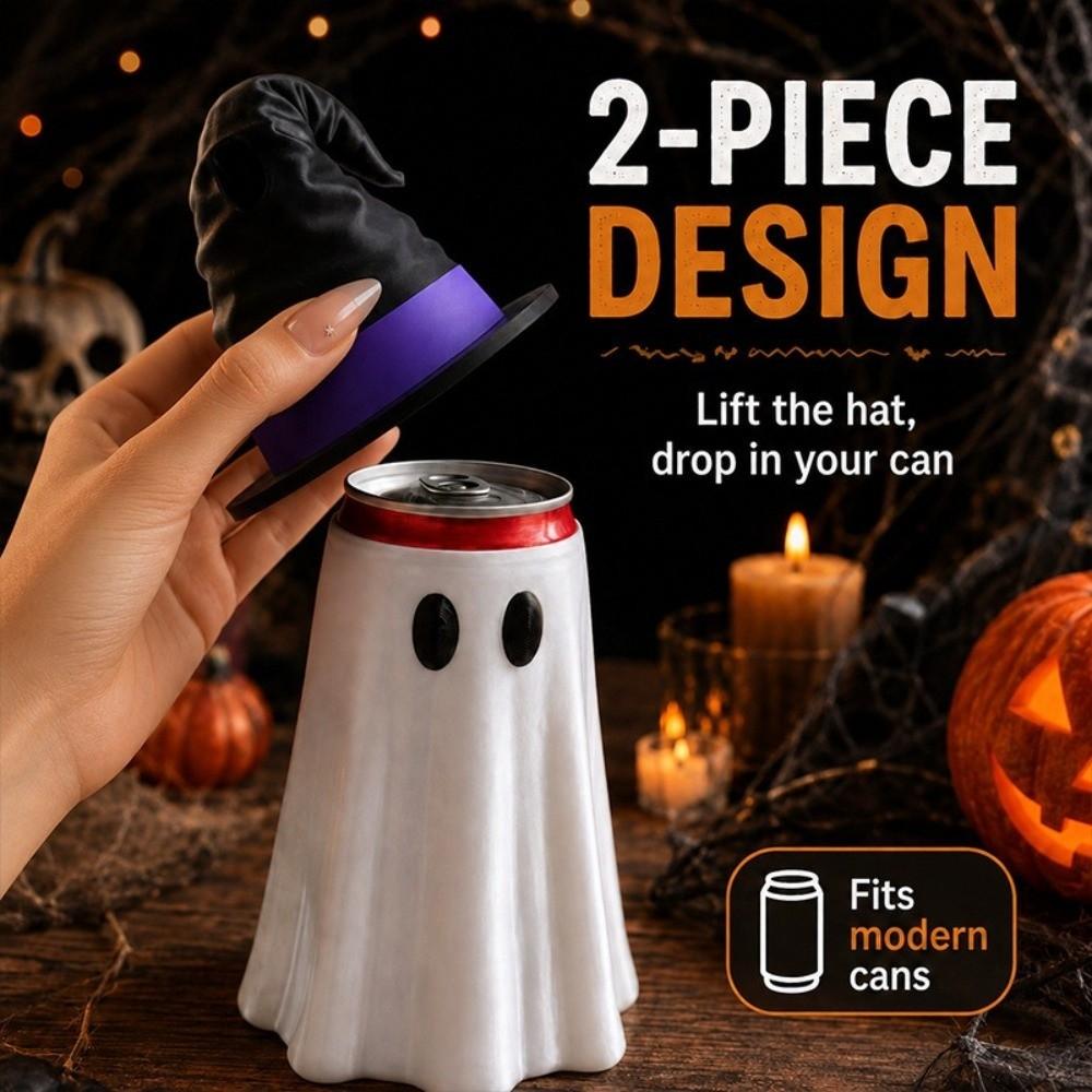 3D Printed Beverage Can Cover Spooky Ghost Beverage Sleeve Halloween Ghost Can Holder Party Gift