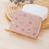 Cute Cartoon Print Mini Short Wallet Multi-slot Zipper Organ Card Holder PU Leather Lightweight Students Coin Purse