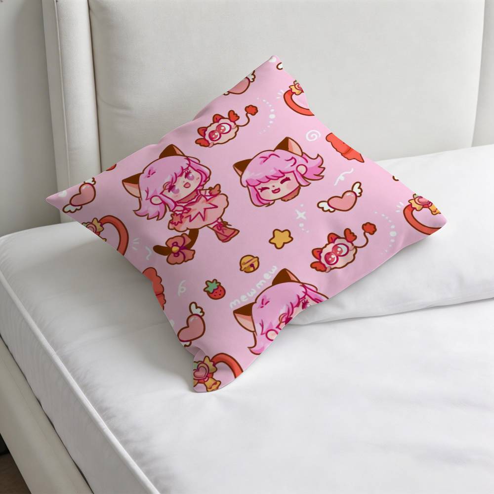 TTokyo Mew MMew Ichigo Fashion Square Pillow Case Durable Throw Pillow Cover for Sofa Couch Chair