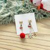 1 Pair of  Christmas Earrings  Wool Ball  Letter Snowflake  Pendant   Earrings