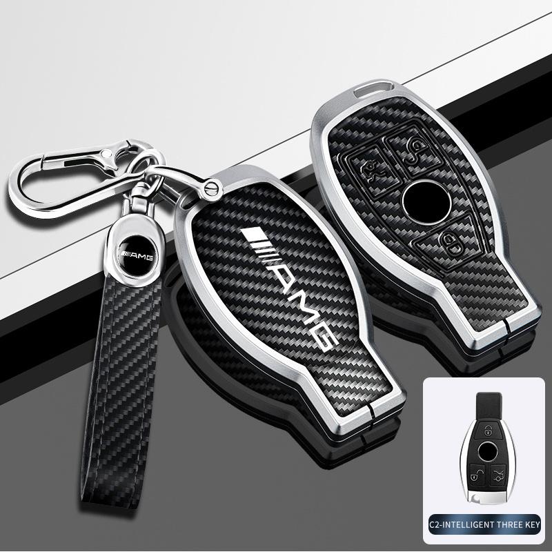 AABCV1 Car Key Case Cover Accessories For Mercedes Benz A C E S G Class GLC CLE CLA GLB GLS W177 W205 X167 AMG W223 W206 C260 C300 S400
