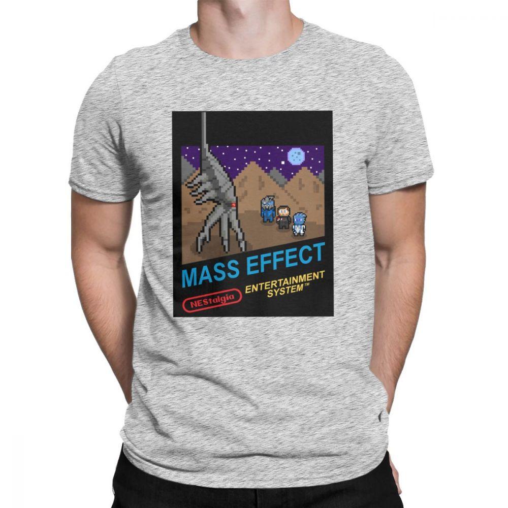 NEStalgia Mass Effect T Shirts  Men  Vintage  Tee Shirt Crew Neck  TShirts Printing Clothing New Arrival