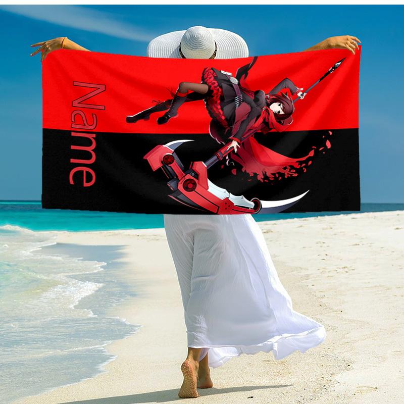 Personalisiertes, maßgeschneidertes Strandtuch mit RWBY Volume-Muster - weich, saugfähig, schnell trocknend, perfekt für Schwimmen, Camping & Baden