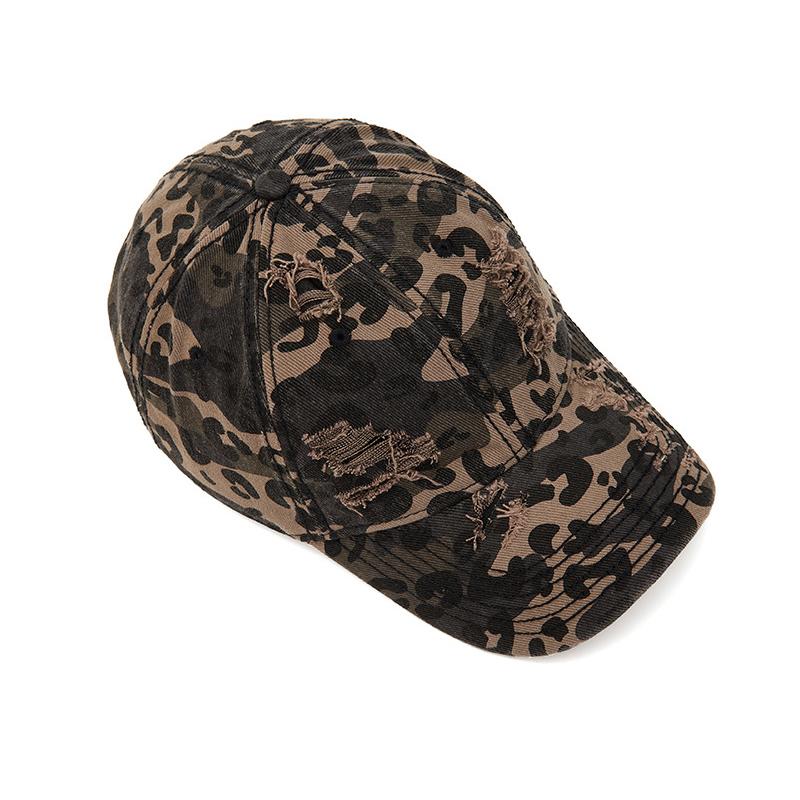 Ripped Camouflage Baseball Cap Unisex Hip Hop Cotton Cap