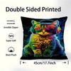 Animal Monkey Cat Dog Headphone Dj Music Pillowcase Toon Gift Cushion Cover Bedroom Home Sofa Chair Seat Decor Pillow Case