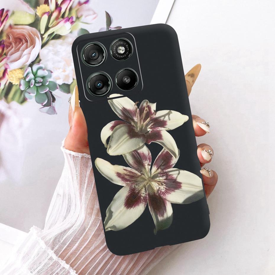 Modne etui na telefon z literami dla Motorola Moto G77 G67 Tylna osłona dla MOTO G67 G77 5G Miękkie czarne silikonowe etui