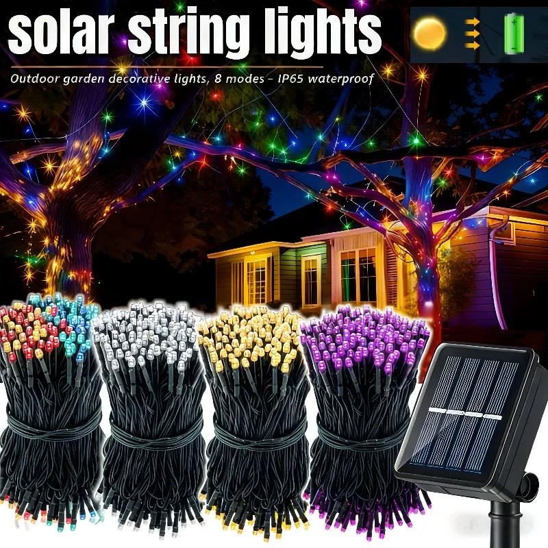 LED Solar String Light 7m 50 Lights 8 patterns Waterproof Fairy Garland String Lights Christmas Party Halloween Decorations