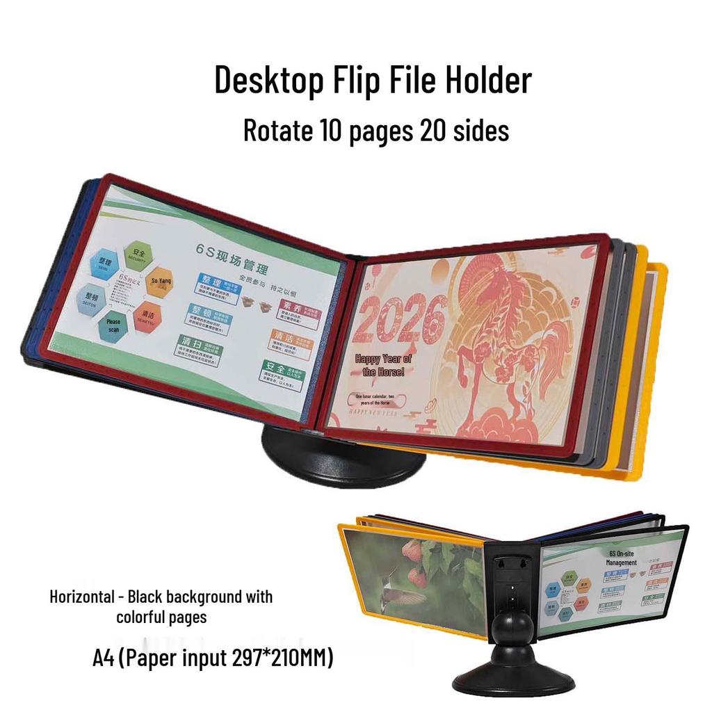 Rotating A4 Desktop File Holder and Display Stand
