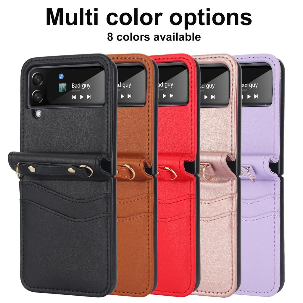 Suitable for Samsung Folding Z Flip5 Mobile Case MOTO 50 Crossbody Mobile Leather Case Flip6 Protection Case