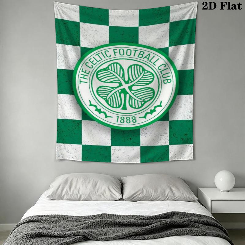 Celtic Football Club Wall Tapestry Aesthetic Wall Hanging Printed Fabric Blanket Decorative Tapestries for Bedroom Living Room Home Decor