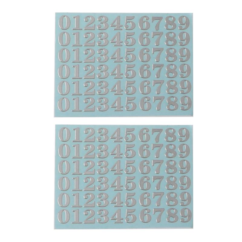 2Sheets Metal Digital Stickers 26 Letters Stickers DIY Decoration A-Z Stickers