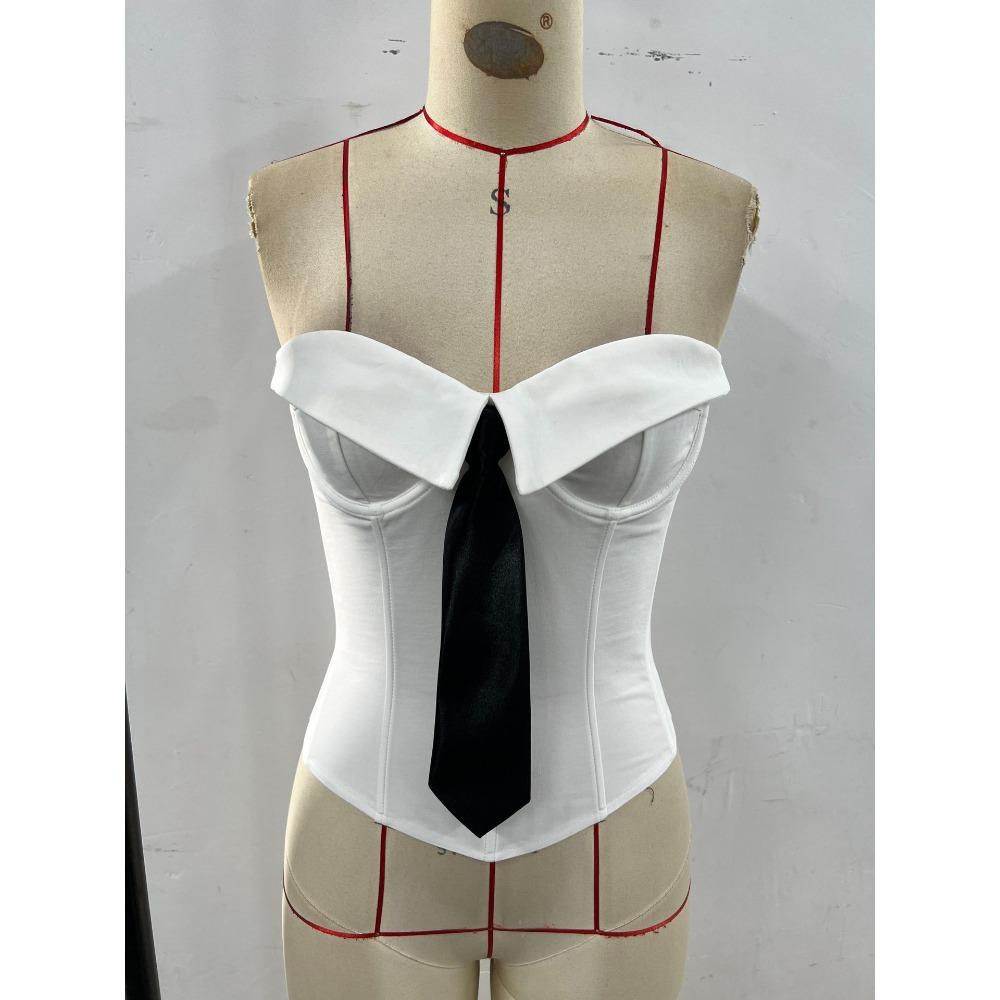 Women's Streetwear Hot Girls Tie Pure Desire Wrap Chest Solid Colour Tank Top