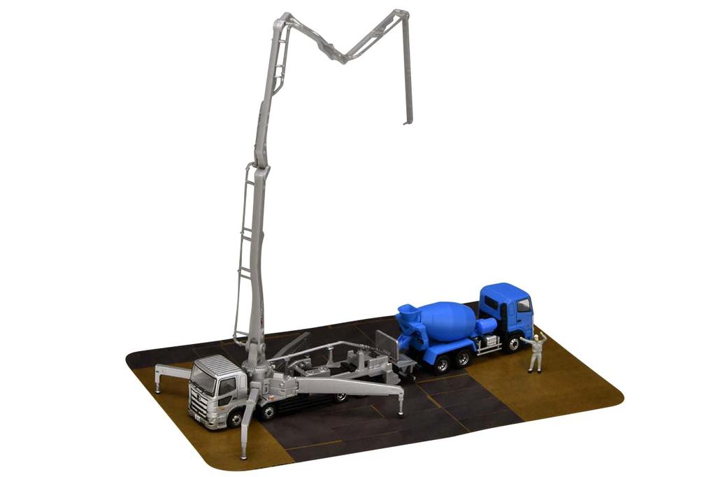 TOMYTEC The Truck Collection Truck Collection Concrete Pump Car Set B Diorama Supplies