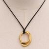 Uworld  Vintage Stainless Steel Water Drop PU Leather Necklace for Women Statement Fashion Jewelry Accessories New