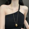 New Brushed Metal Oval Pendant Geometric Long Necklace Women Sweater Chain Luxury Charm Thin Chain Party Elegant Jewelry Gifts N
