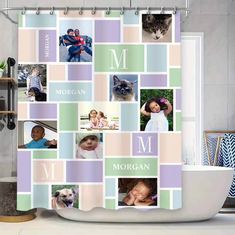 

Polka Dot Leopard Print Shower Curtain With Name Personalization For Bathroom Decor Available In Multiple Sizes W60H190(CM)-1 Pcs