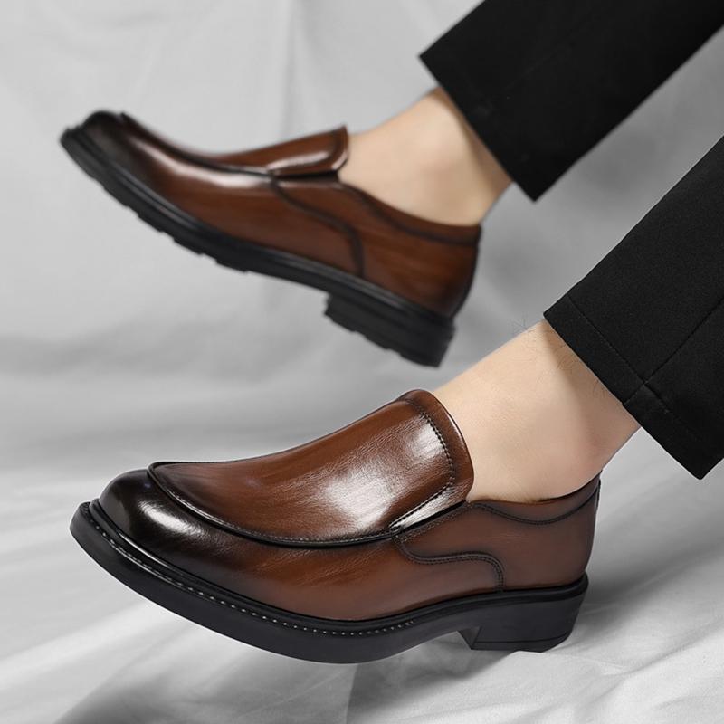 Business Leather Men Formal Shoes Luxury Brand  Men's Sport Shoes Loafers Breathable Slip On Black Driving Shoes Plus Size 37-45