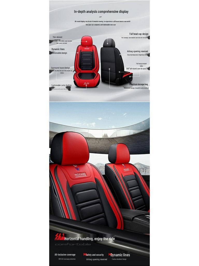 Universeller 5-Sitzer Vollumfassender Autositzbezug - Ganzjahres-Cartoon-Design