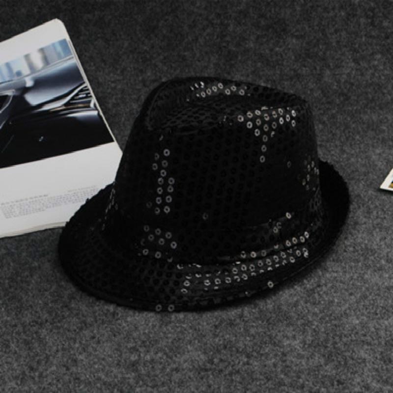 Cappello da donna e uomo con paillettes per spettacoli da festa, cappello da ragazzo e ragazza