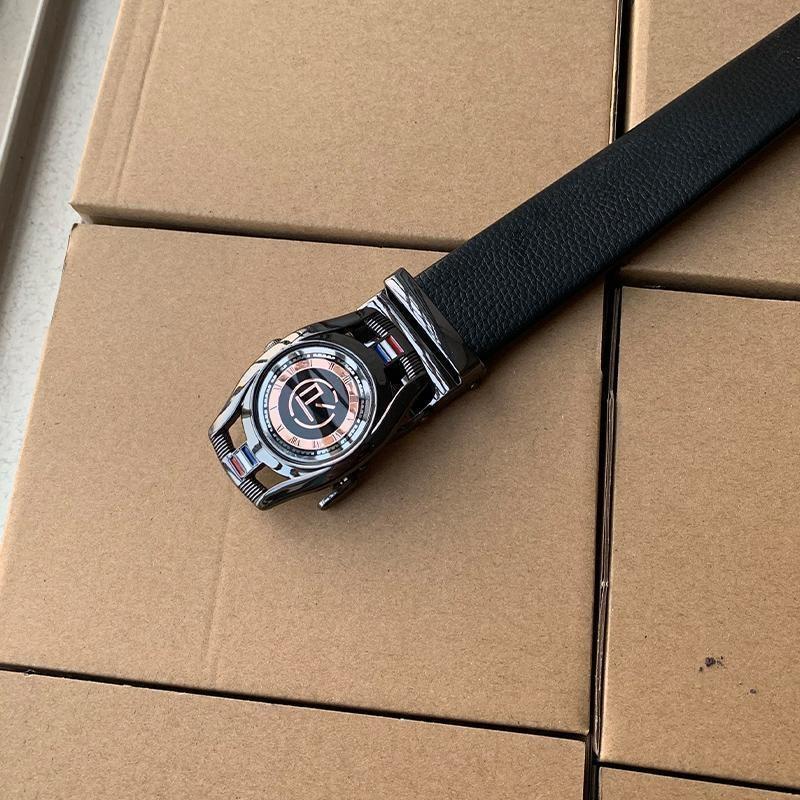 Stylish Automatic Buckle Black Belt For Young Men Casual Business Wear 105cm To 125cm