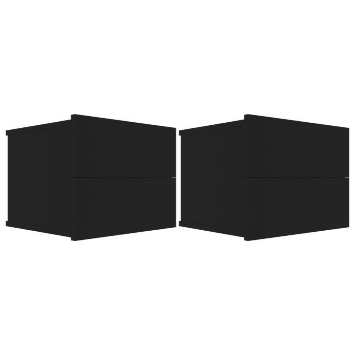 VidaXL Tables de chevet 2 pcs Noir 40 x 30 x 30 cm Aggloméré