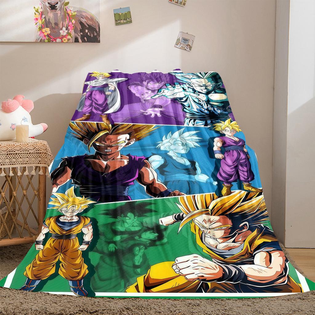 1 ks flanelová deka s potiskem DRAGON BALL, Vysoká kvalita, Pro všechna roční období, Domácí dekorace, Teplo a pohodlí, Perfektní jako vánoční dárky