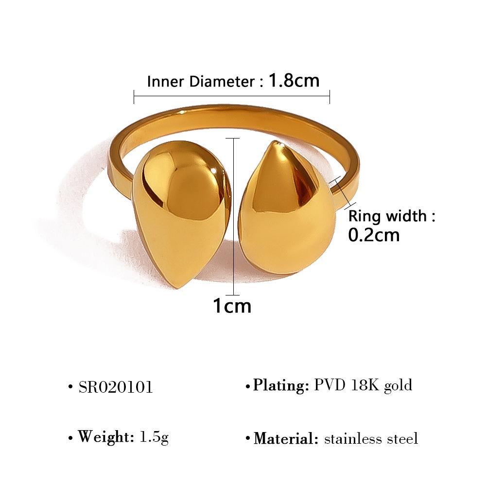 18K Gold Nicht verblassend Leichter Luxus High-End Lava Edelstahl Offener Ring Damenring Ring Ring