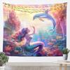 Mermaid Princess Kids Tapestry,Dolphin Tropical Fish Coral Marine Life Wall Tapestries,Girls Women Room Decor,Undersea World